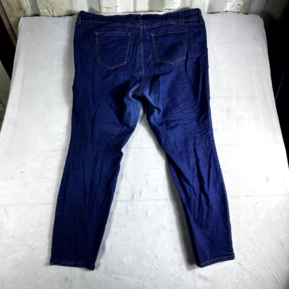 Womens Ankle Jeans 22 Blue Denim Medium Wash Cotton Stretch Skinny Leg Outdoor